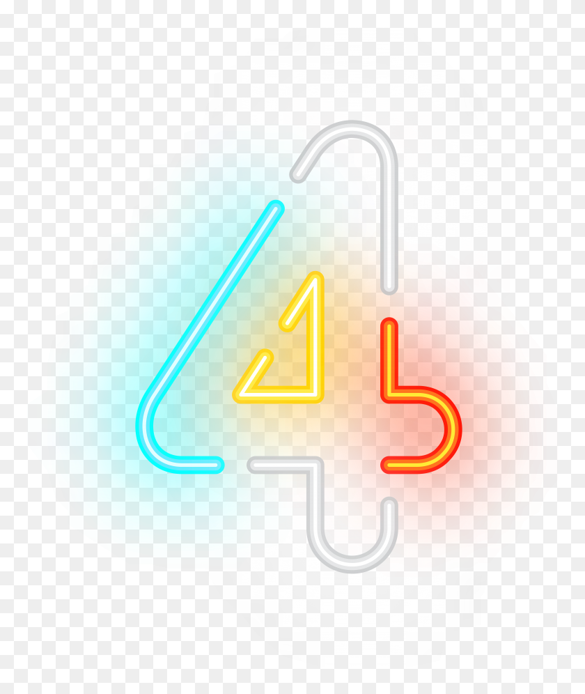 6664x8000 Number Four Neon Transparent Clip Art Gallery - Neon Line PNG