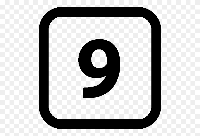 512x512 Number Icons - Number 9 PNG