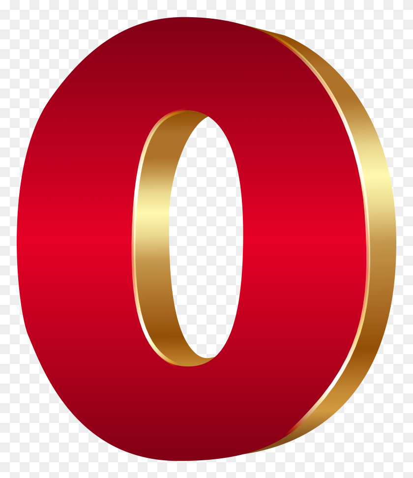 6840x8000 Number Zero Red Gold Png Clip Art - Zero PNG
