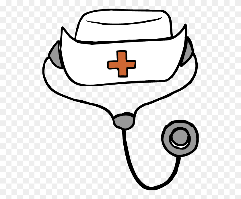 546x634 Nurse Hat Clip Art - Nurse Clipart Black And White