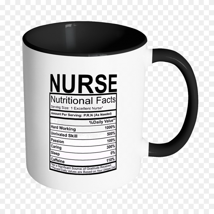 1024x1024 Nurse Nutritional Facts Label Accent Mug Mingift - Nutrition Facts PNG