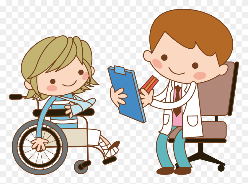 2655x1920 Медсестра Пациента Инвалидной Коляске Картинки - Врач И Пациент Клипарт