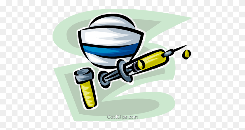 480x388 Nurse's Hat Needle And Medicine Royalty Free Vector Clip Art - Medical Equipment Clipart