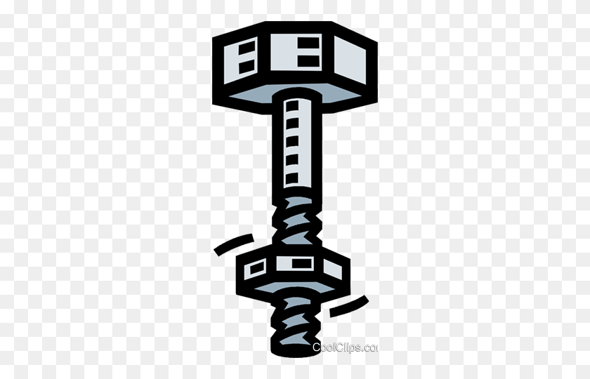 236x480 Nut And Screw Royalty Free Vector Clip Art Illustration - Screws And Bolts Clipart