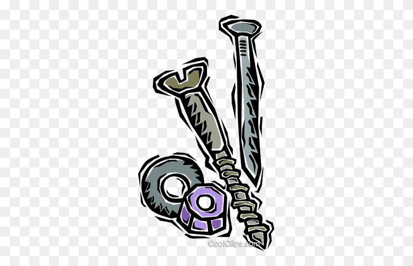 277x480 Nuts And Bolts Royalty Free Vector Clip Art Illustration - Screws And Bolts Clipart