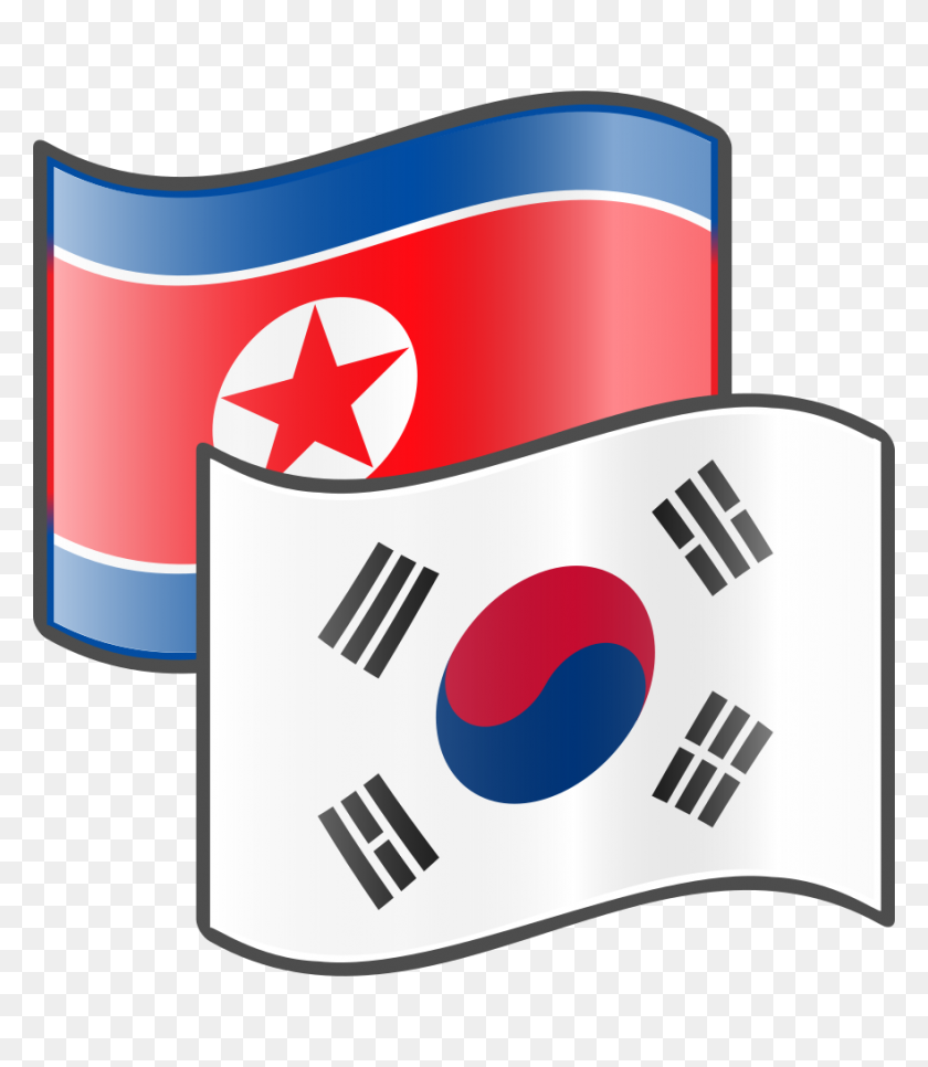 881x1024 Нувола Флаги Северной И Южной Кореи - Флаг Южной Кореи Png