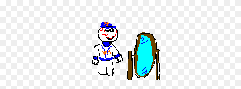 300x250 Ny Mets Mascot Admira Su Reflejo Big Ego Drawing - Ny Mets Clipart