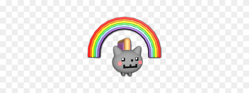 256x256 Nyan Cat Clipart Rainbow Cat - Imágenes Prediseñadas De Señal De Prohibido Fumar