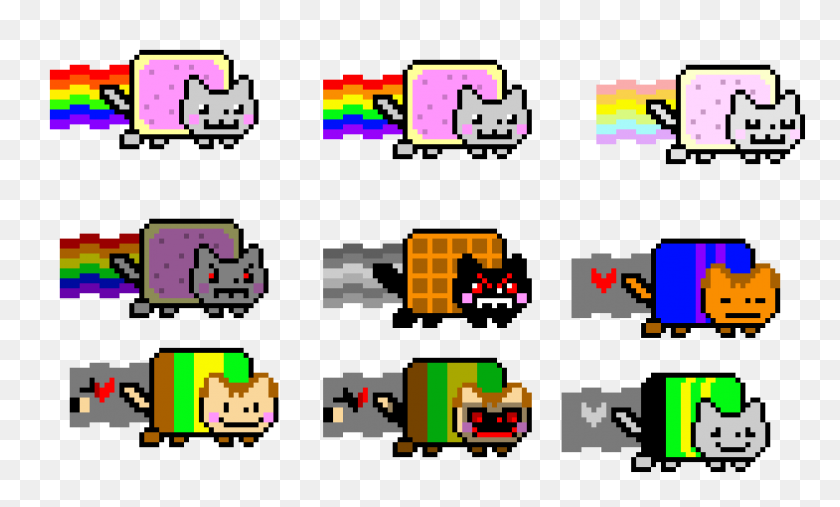 1570x900 Nyan Cat Diferentes Versiones - Nyan Cat Png