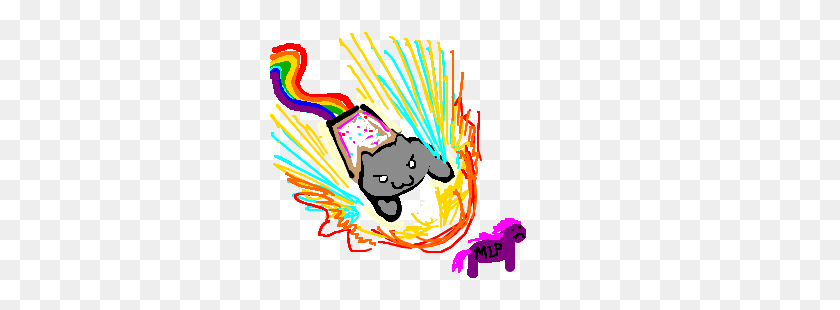 300x250 Nyan Cat Vs Rainbow Dash Fight! - Nyan Cat PNG