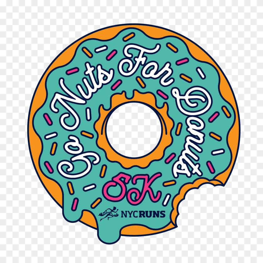 1600x1600 Nycruns Go Nuts For Donuts - Donut Clipart PNG
