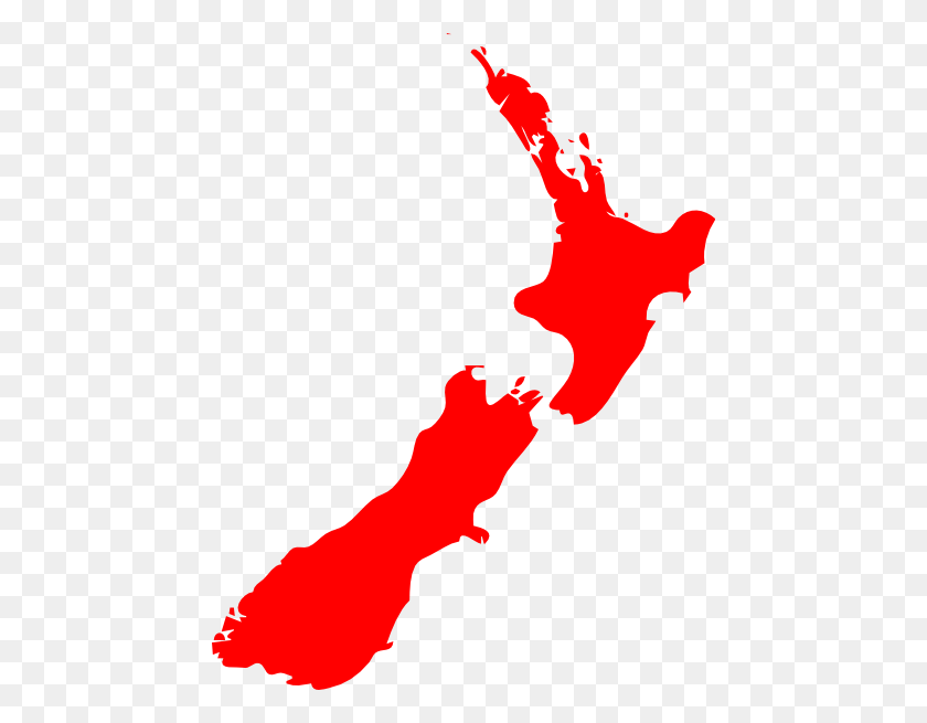 456x595 Карта Новой Зеландии Клипарт - Новая Зеландия Клипарт