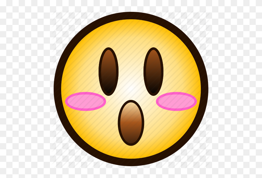 512x512 O, Color, Embarrassment, Emoji, Emotion, Smiley Icon - Embarrassed Emoji PNG