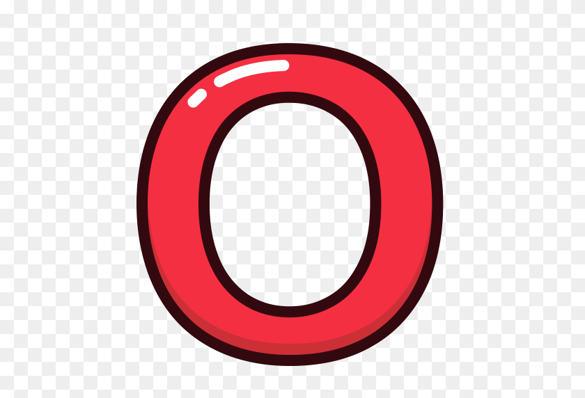 512x512 O, Letter, Red, Alphabet, Letters Icon - Letter O PNG