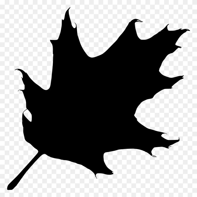 3333x3327 Oak Leaves Clip Art Black And White - Sycamore Tree Clipart