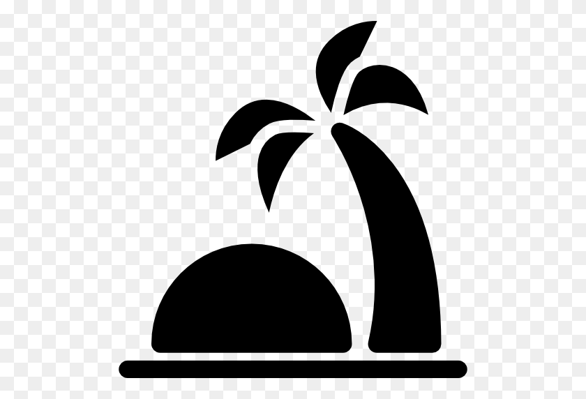 512x512 Oasis Clipart Black And White - Island Clipart