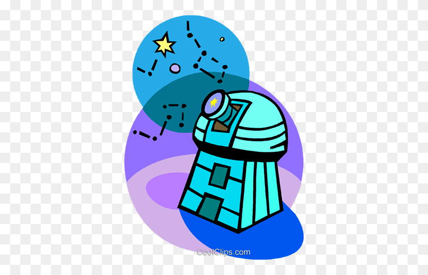 352x480 Observatory Royalty Free Vector Clip Art Illustration - Observatory Clipart
