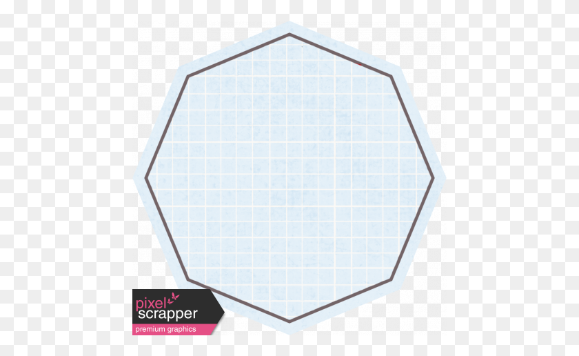 456x456 Octagon Grid Tag - Grid Paper PNG