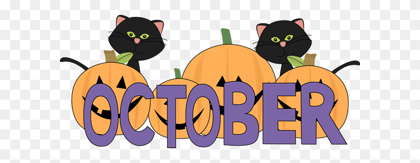 600x267 October October Pumpkins And Black Cats Clip Art Image - Rising Sun Clipart