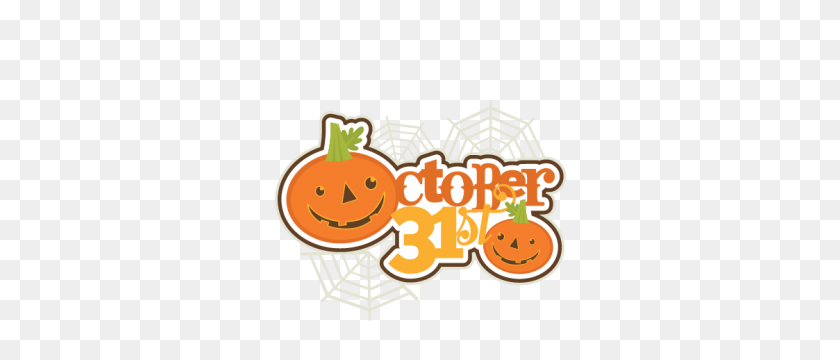 300x300 October Scrapbooking Title Halloween Cute - Free October Clip Art