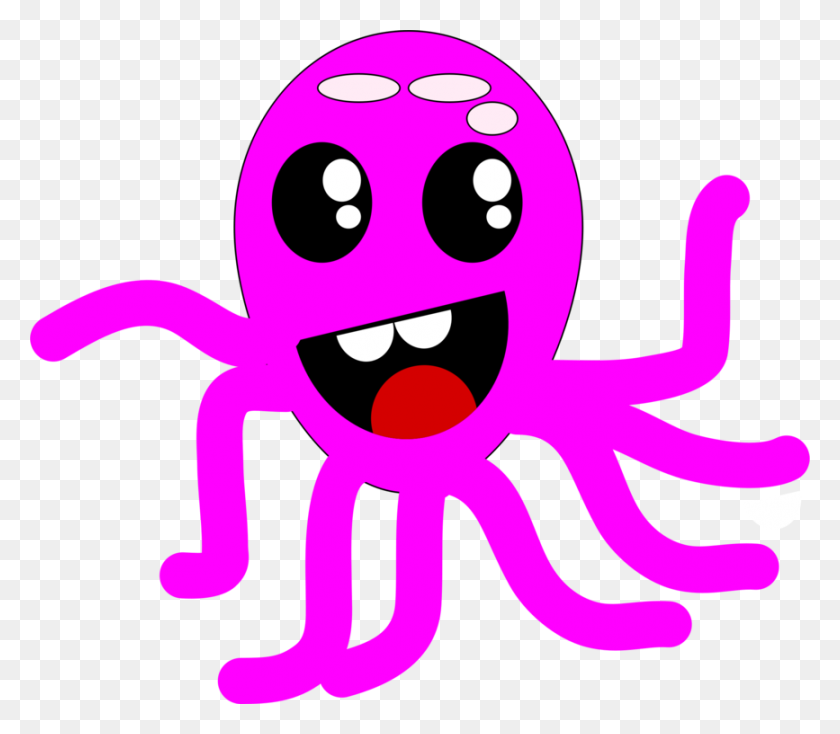 867x750 Octopus Art Smiley Emoticon Drawing - Purple Octopus Clipart