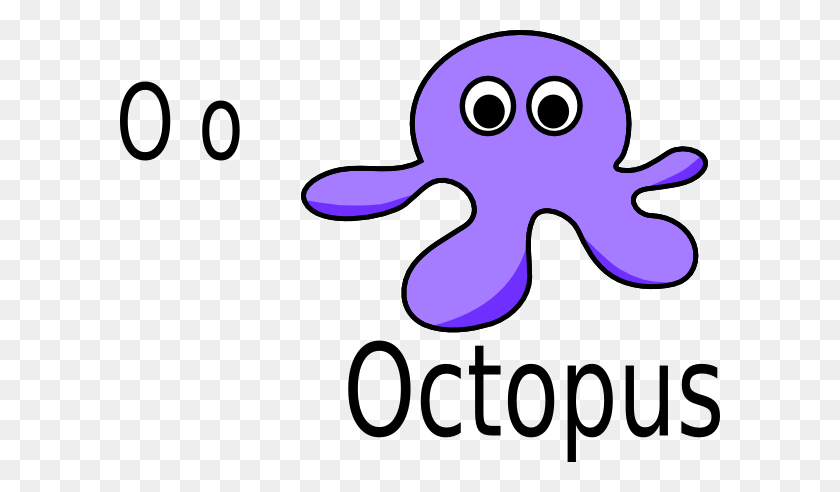 600x432 Octopus Clip Art - Purple Octopus Clipart