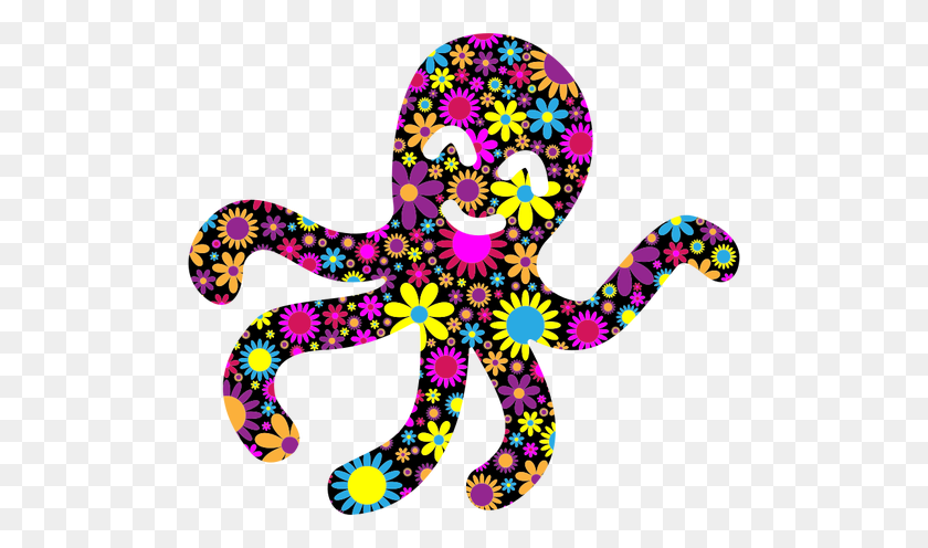 500x436 Осьминог Free Clipart - Purple Octopus Clipart