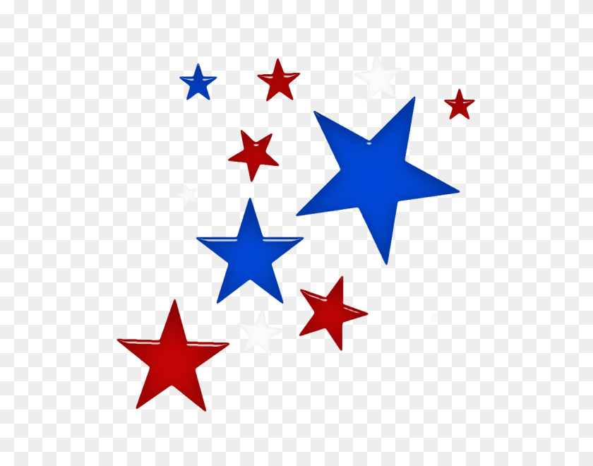 600x600 Of De Julio - Red White And Blue Stars Clipart