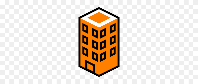 174x300 Office Building Orange Clip Art - Building Clipart