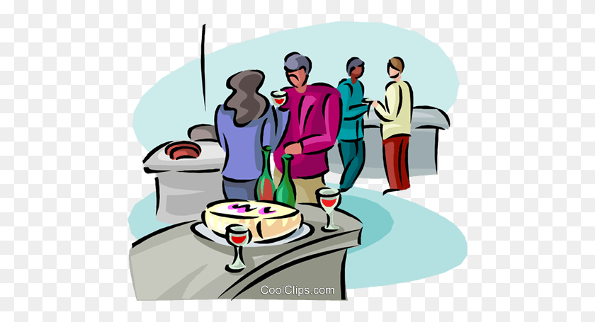 480x395 Office Party Royalty Free Vector Clip Art Illustration - Office Party Clipart