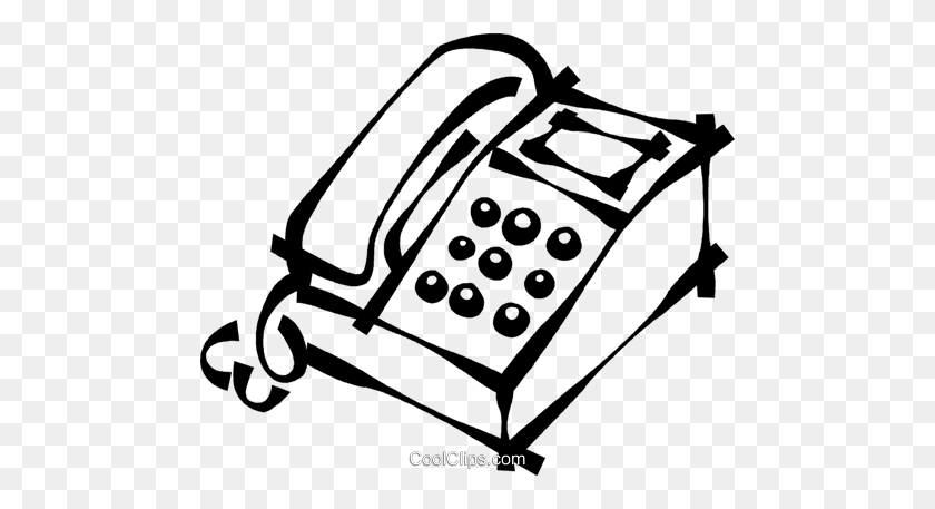 480x397 Office Telephone Royalty Free Vector Clip Art Illustration - Office Clipart Black And White
