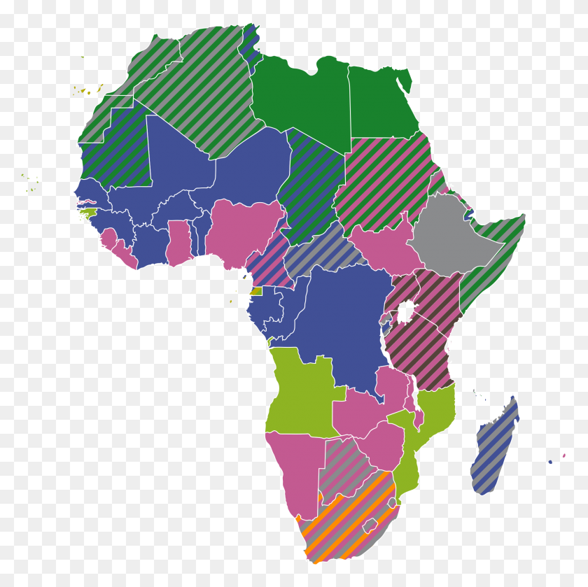 2000x2000 Mapa Oficial De Idiomas África - África Png