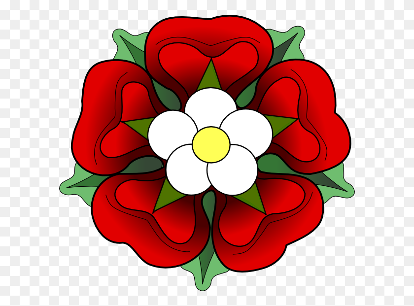 600x561 Oficial Tudor Rose Png, Clipart For Web - Rose Clipart Images