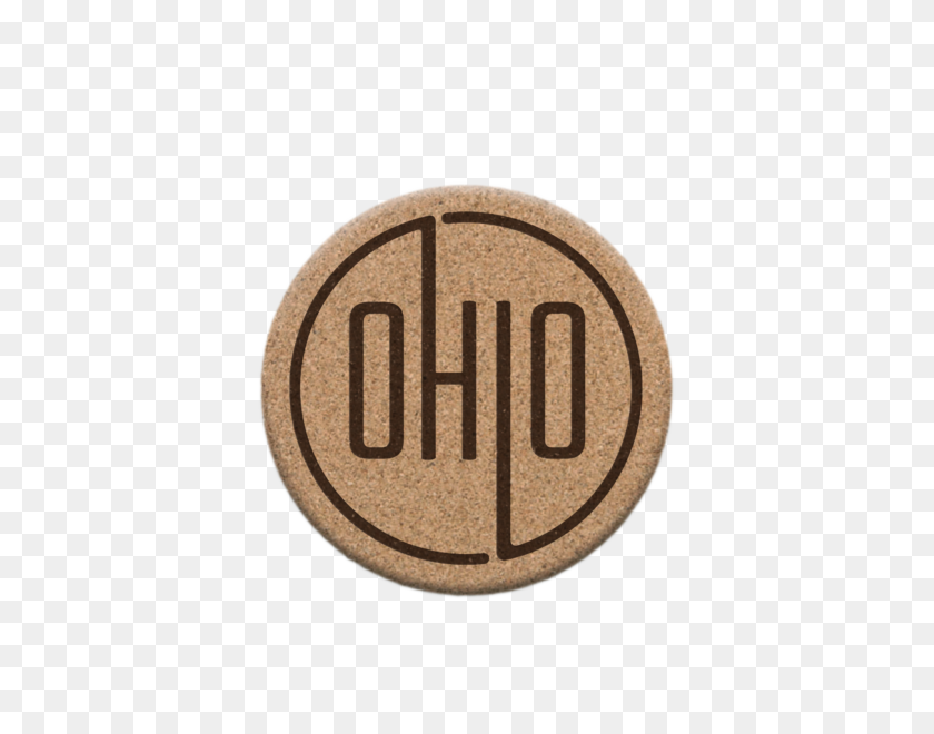 600x600 Ohio Circle Cork Coaster Donde Estoy - Corcho Png