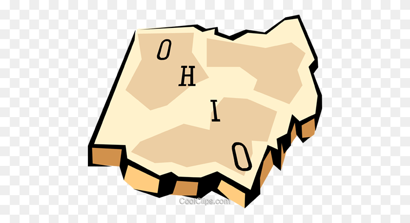 480x397 Ohio State Map Royalty Free Vector Clip Art Illustration - Ohio Clipart