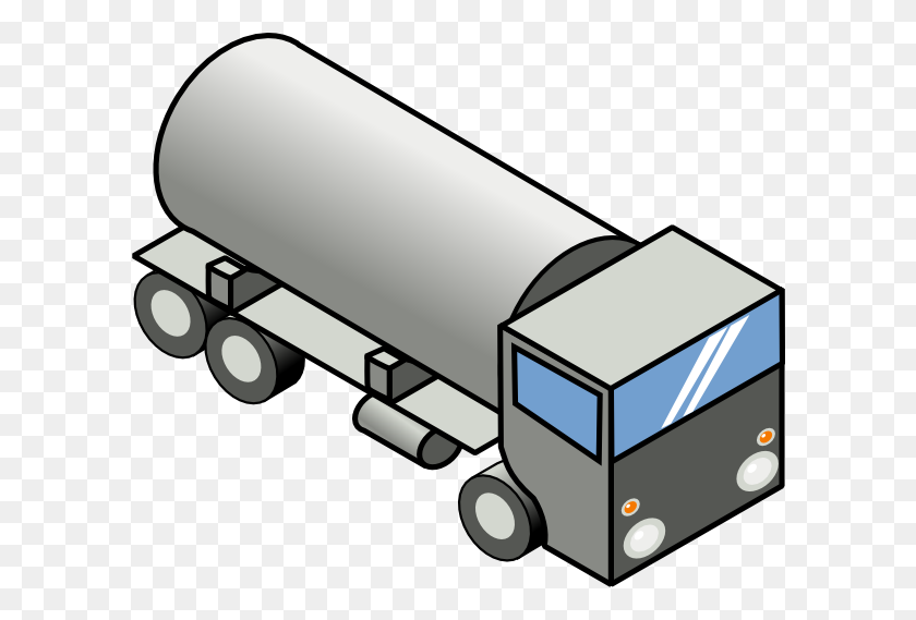 600x509 Oil Clipart Lorry - Semi Truck Clipart Black And White