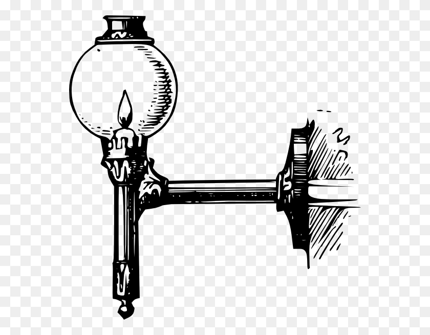 570x595 Oil Lamp Clipart Antique - Ostrich Clipart Black And White