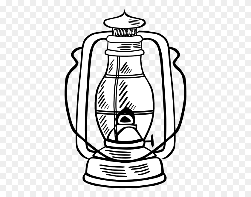 408x600 Oil Lamp Clipart Black And White - Oil Lamp Clipart