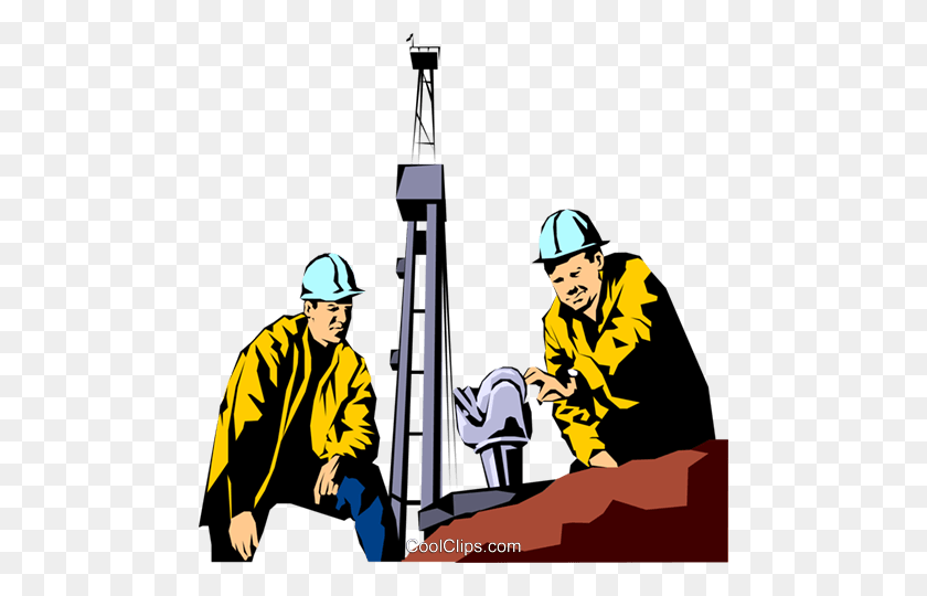 480x480 Los Trabajadores De La Plataforma Petrolera Libre De Regalías Vector Clipart Ilustración - Flebotomía Clipart