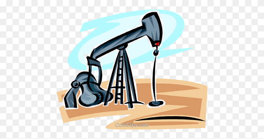 480x382 Oil Wells Royalty Free Vector Clip Art Illustration - Oil Well Clipart