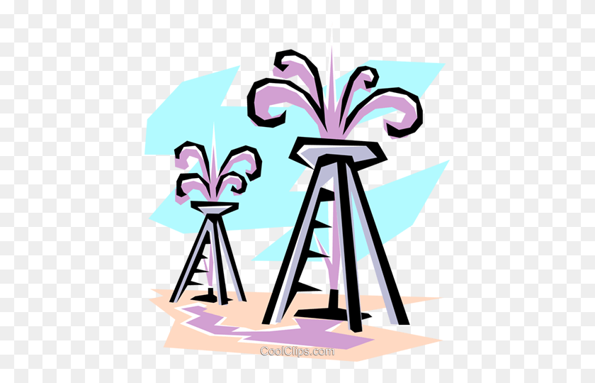 431x480 Oil Wells Royalty Free Vector Clip Art Illustration - Oil Well Clipart