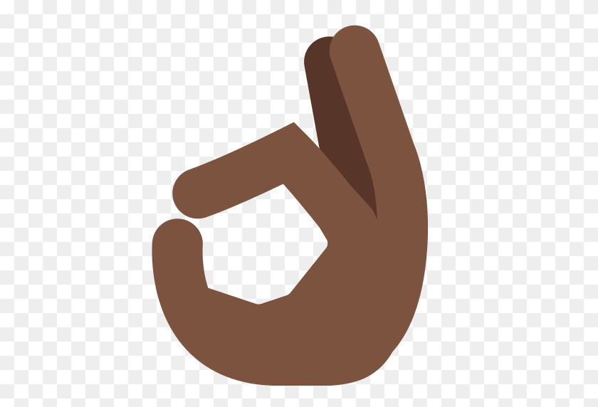 512x512 Ok Hand Dark Skin Tone Emoji - Ok Hand Sign PNG