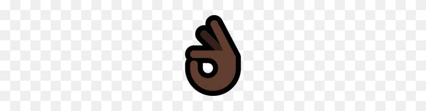 160x160 Ok Hand Dark Skin Tone Emoji On Microsoft Windows - Ok Sign Emoji PNG