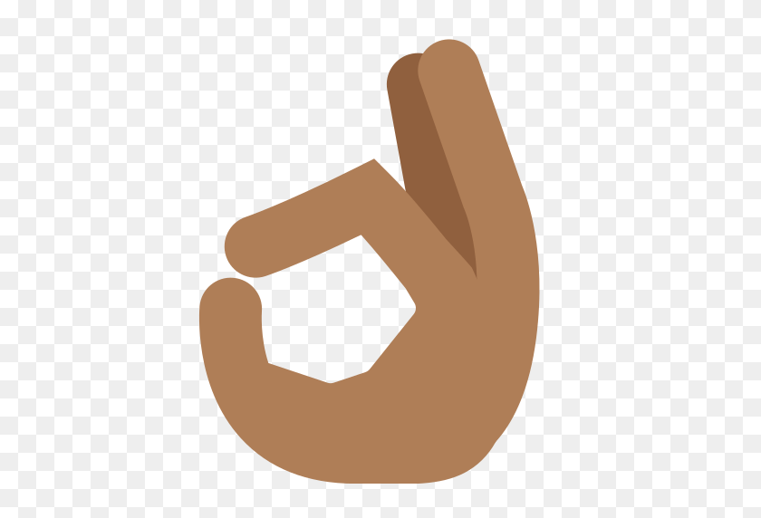 512x512 Ok Hand Emoji With Medium Dark Skin Tone Meaning And Pictures - Okay Emoji PNG
