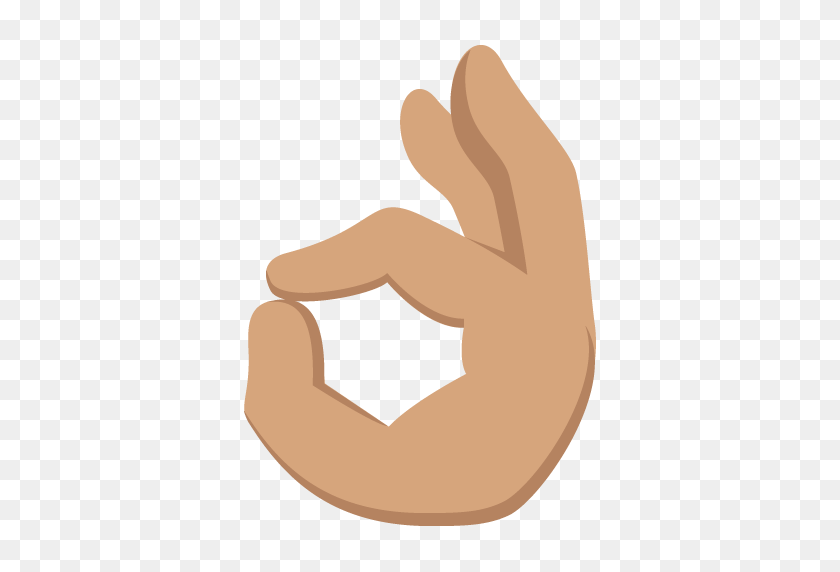 512x512 Ok Hand Sign Medium Skin Tone Emoji Emoticon Vector Icon Free - Ok Hand Sign PNG