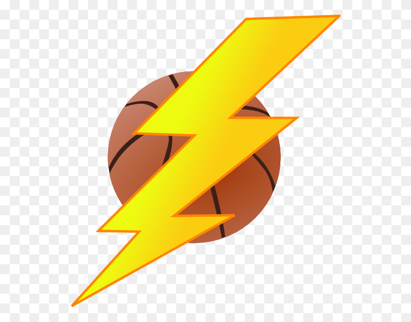 552x598 Oklahoma City Thunder Lightning Basketball Clipart - Playing Basketball Clipart