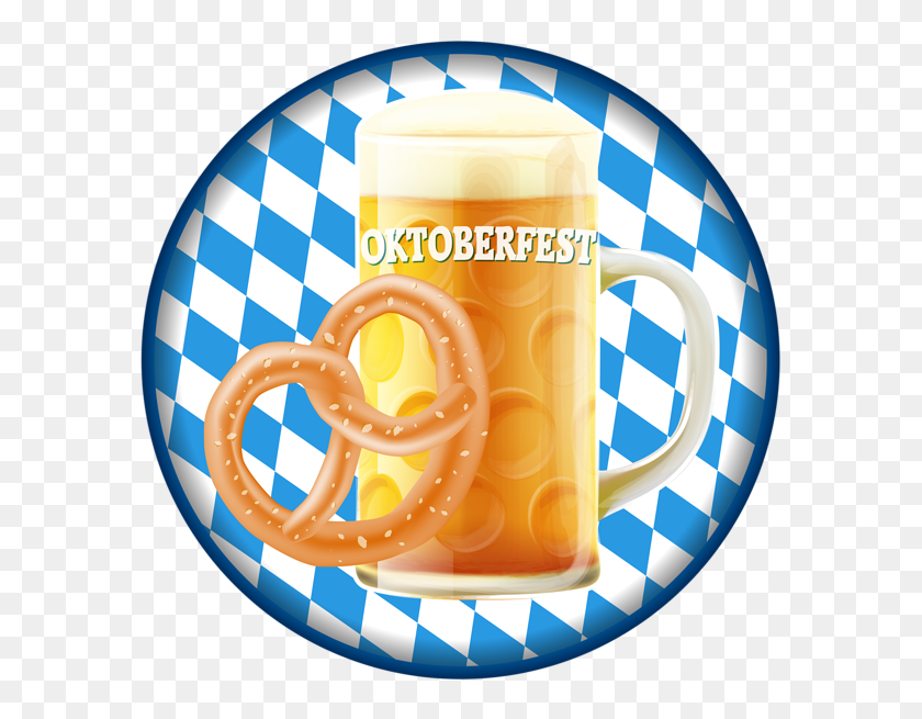 600x595 Oktoberfest Badge With Beer Png Clipart Gallery - Oktoberfest Clipart