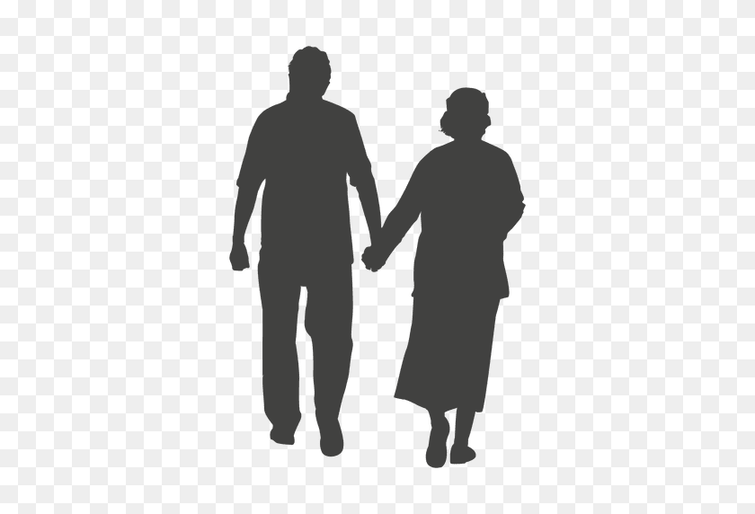 512x512 Old Age Couple Walking - People Walking PNG