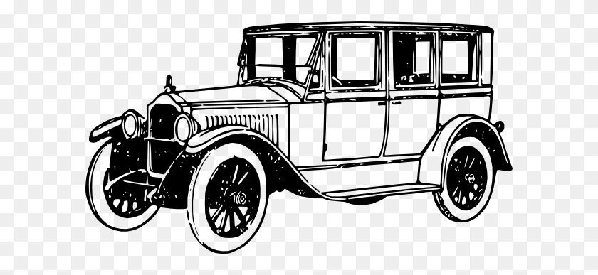 600x327 Old Car Clip Art - Old Car Clipart Black And White