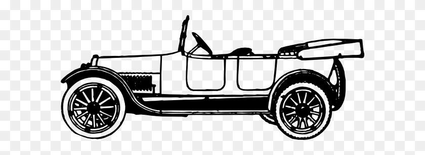 600x248 Old Car Convertable Clip Art - Heartbeat Line Clipart Black And White